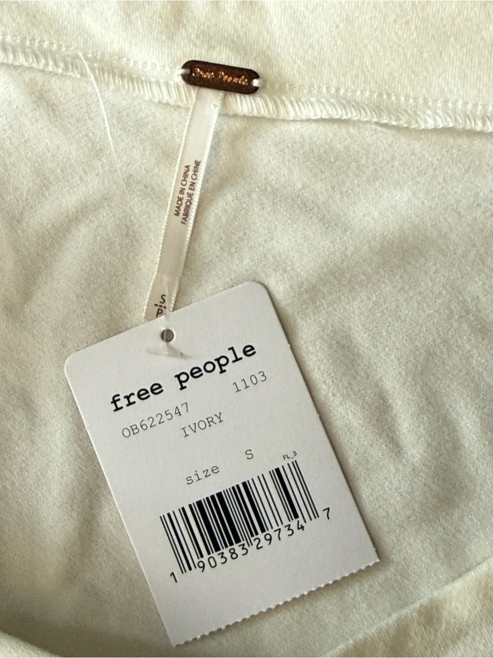 Free People Cream Off-Shoulder Puff-Sleeve Blouse